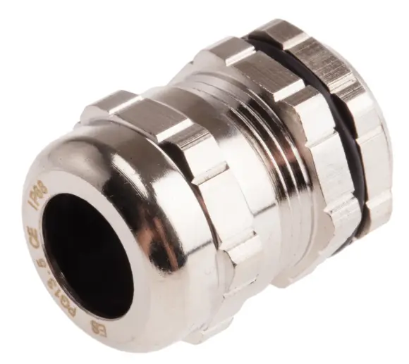 Metallic Nickel Plated Brass Cable Gland, PG13.5 Thread, 6mm Min, 12mm Max, IP68