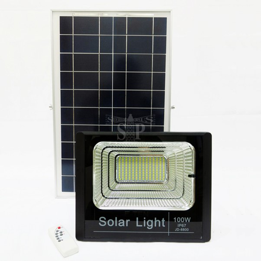 [MSSB-124961] E-TEN JD-8800 100W SMD SOLAR LED FLOOD LIGHT (BLACK) C/W SOLAR PANEL